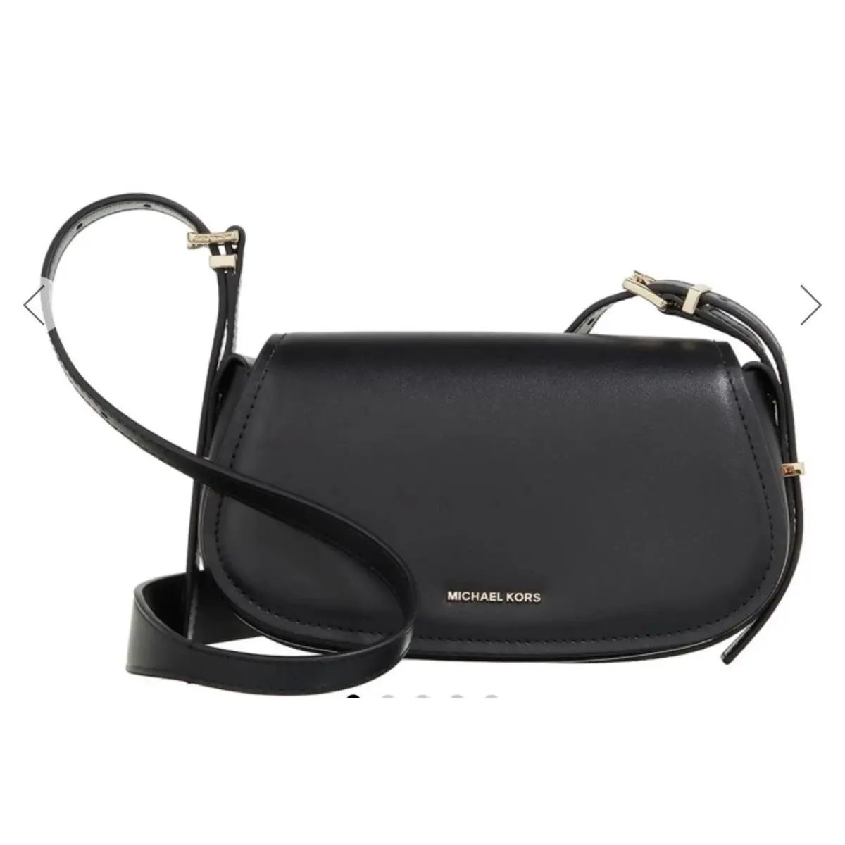 Michael Kors Lydia Small Leather Flap Messenger Black