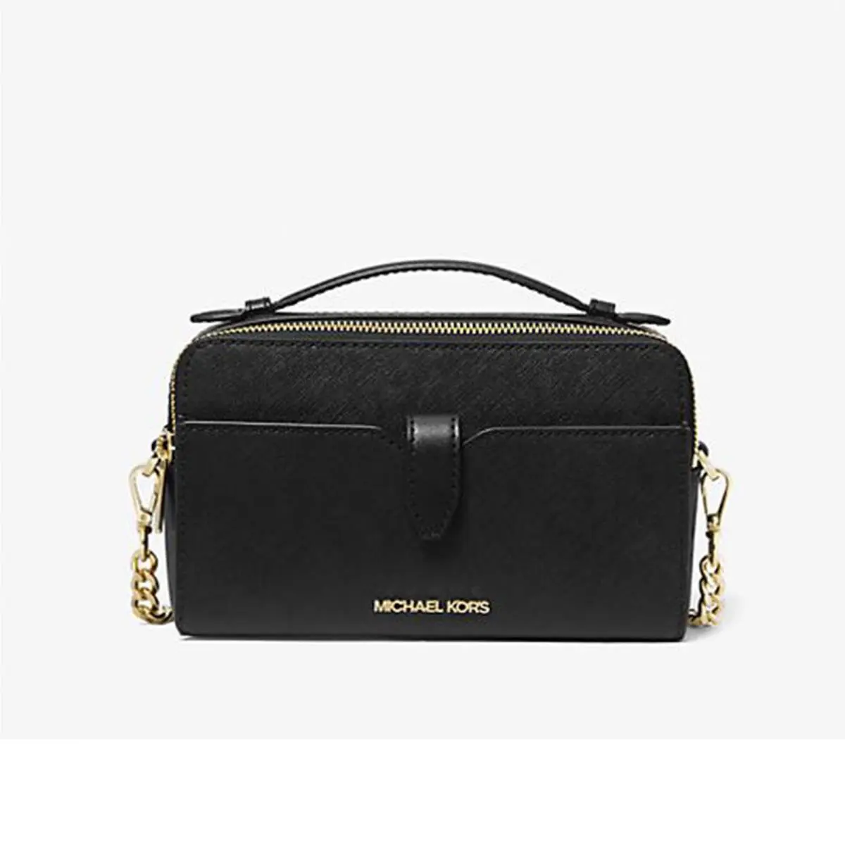 Michael Kors Medium Double Zip Phone Crossbody Black 35F2GTTC2L-001