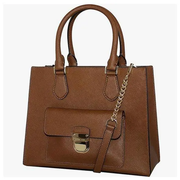 Auth. Michael Kors Bridgette Saffiano Leather Med Satchel/shoulder Luggage