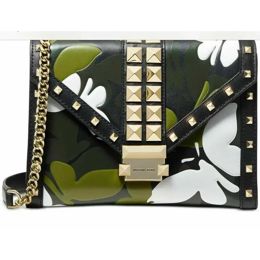 Whitney Chain Studs Butterfly Embossed Leather Convertible Bag by Michael Kors