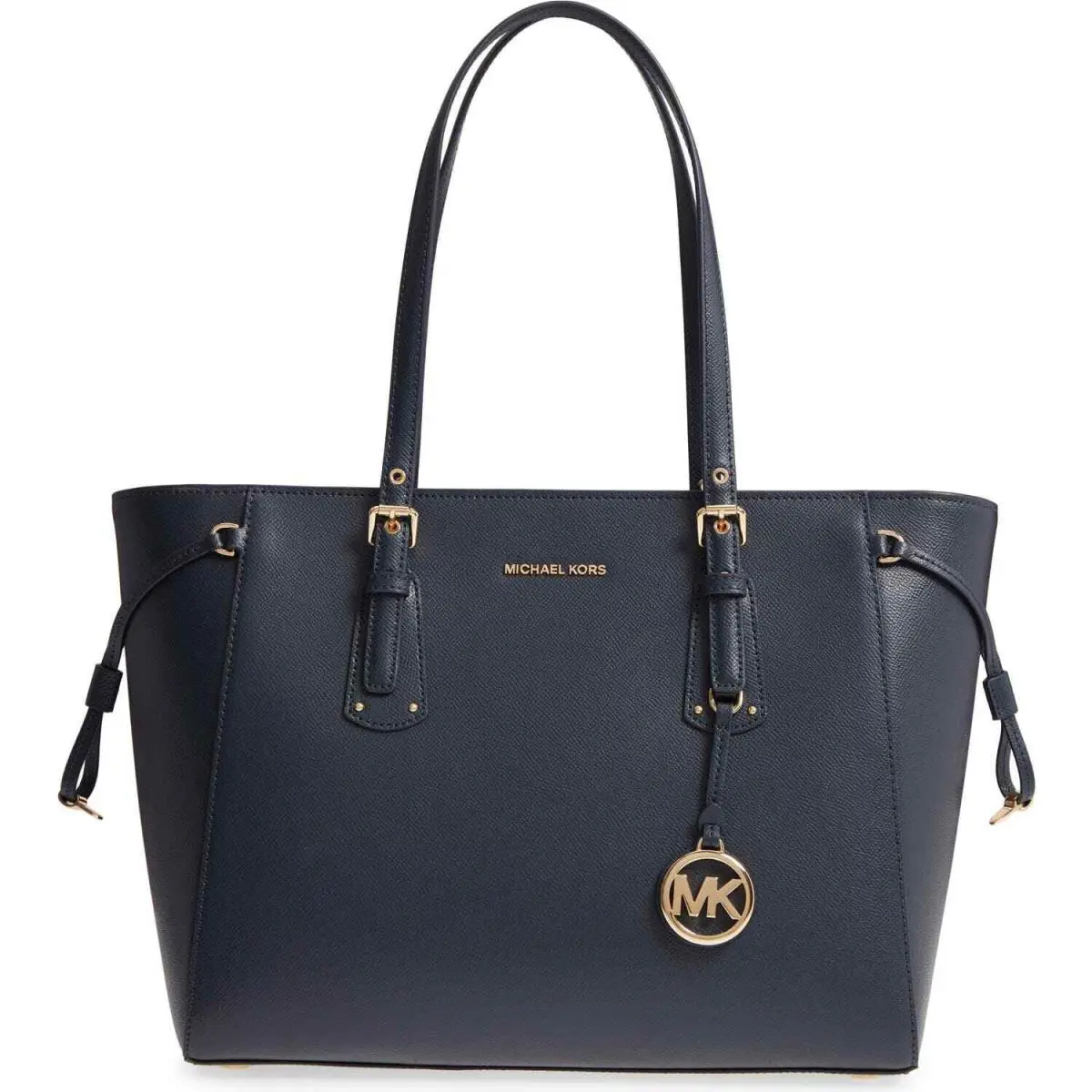 Kors Voyager Medium Multifunction Leather Tote Admiral Blue