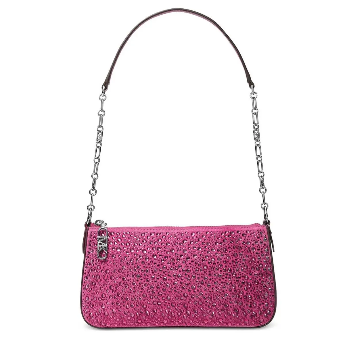 Michael Kors Empire Embellished Medium Chain Shoulder Bag Deep Fuchsia