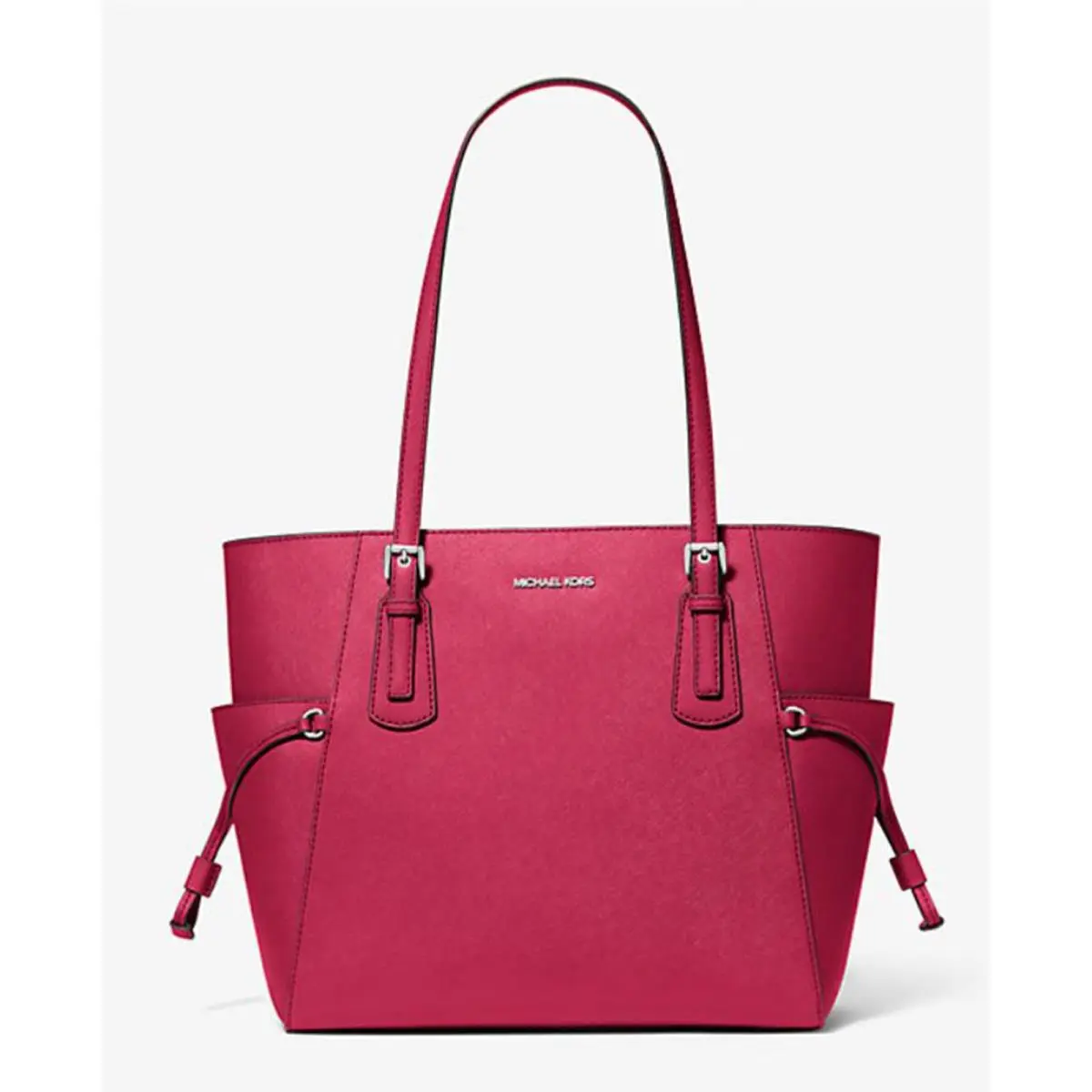 Michael Kors Voyager Large Saffiano Leather Tote Bag DK Raspberry 35S5SV6T7L-9