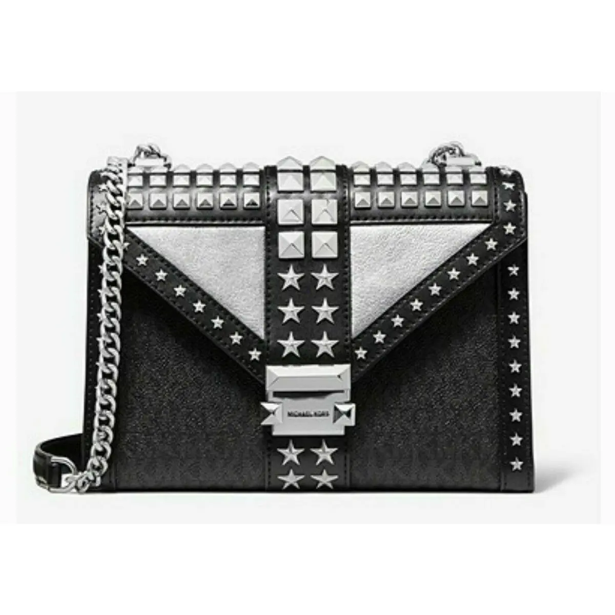 Michael Kors Whitney Star Studded Embellished Chain Convertible Slide Chain Bag