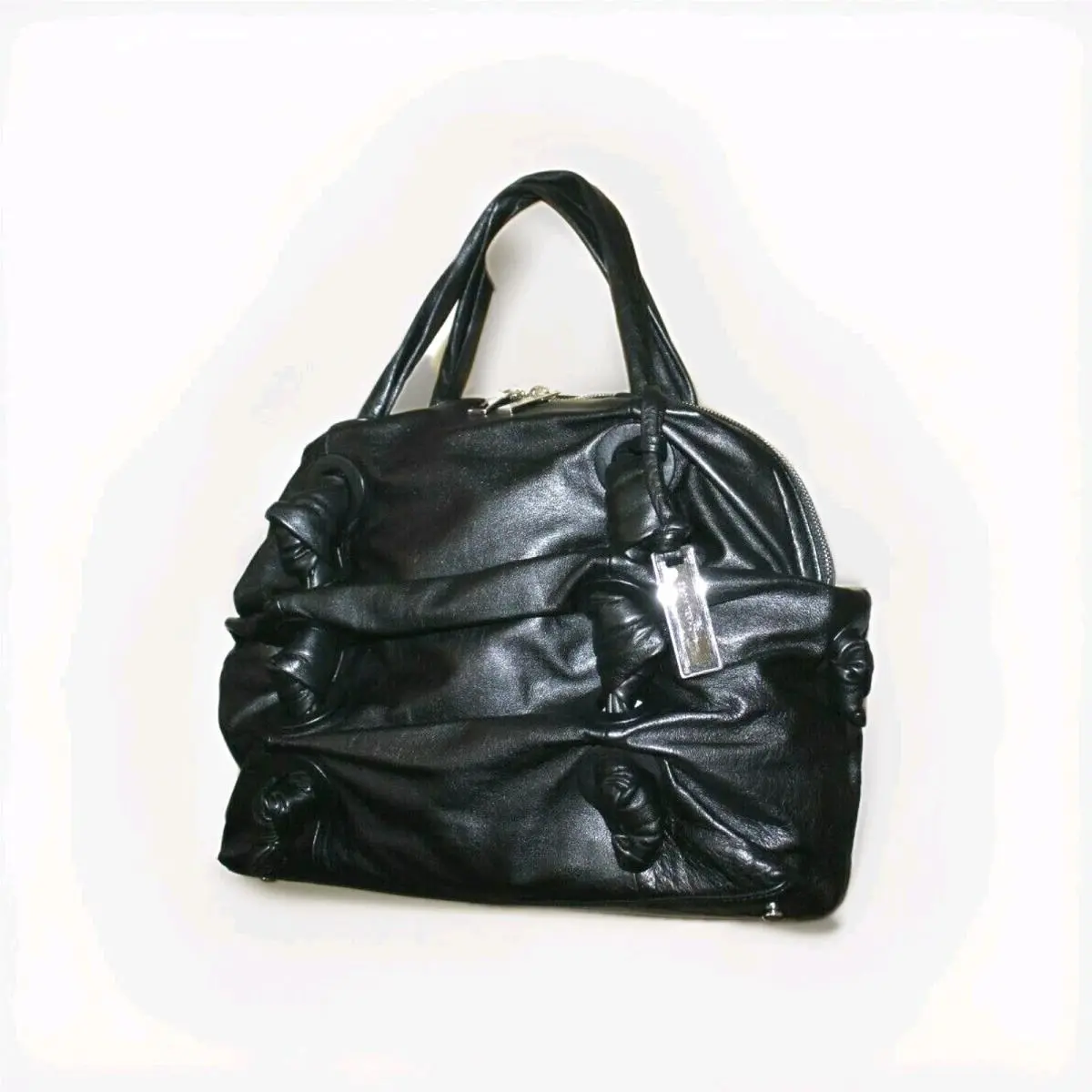 Michael Kors Zuma Premium Soft Nappa Leather Satchel Bag Black Large