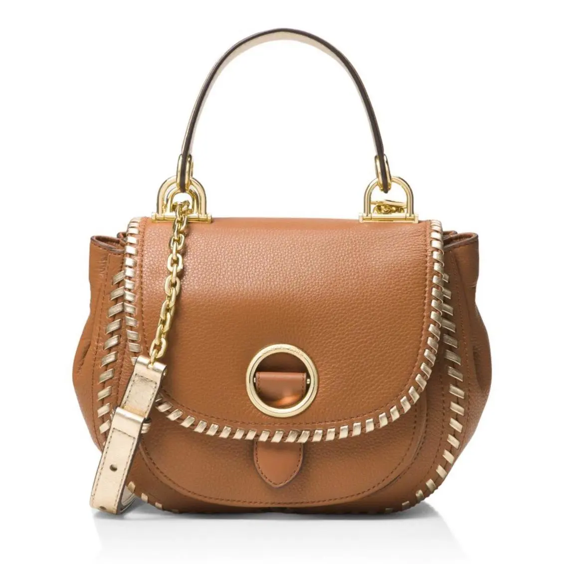 Michael Kors Isadore Medium Top Handle Messenger - Acorn Gold Hardware