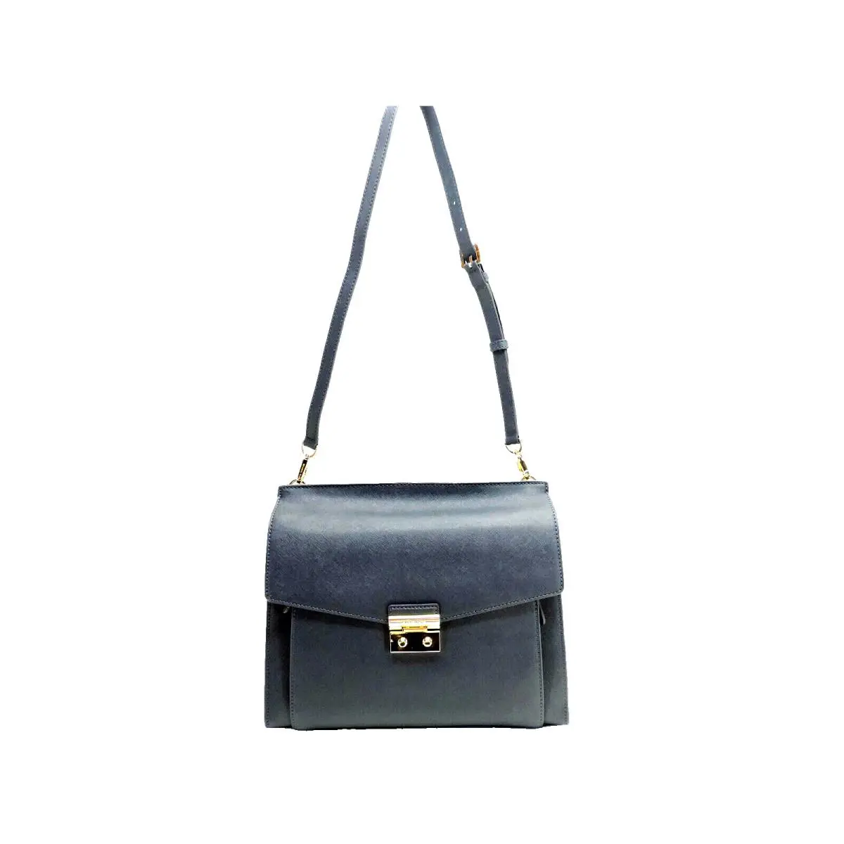 Michael Kors Essex Leather Satchel Handbag + Strap Dk Blue