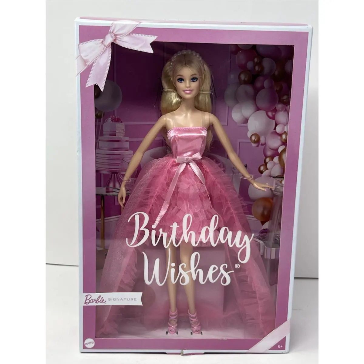 Barbie Signature Birthday Wishes Doll Blonde in Pink Dress Collectible Doll 2022