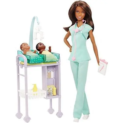 Barbie Careers Baby Doctor Doll Playset Brunette DVG12 Multicolor