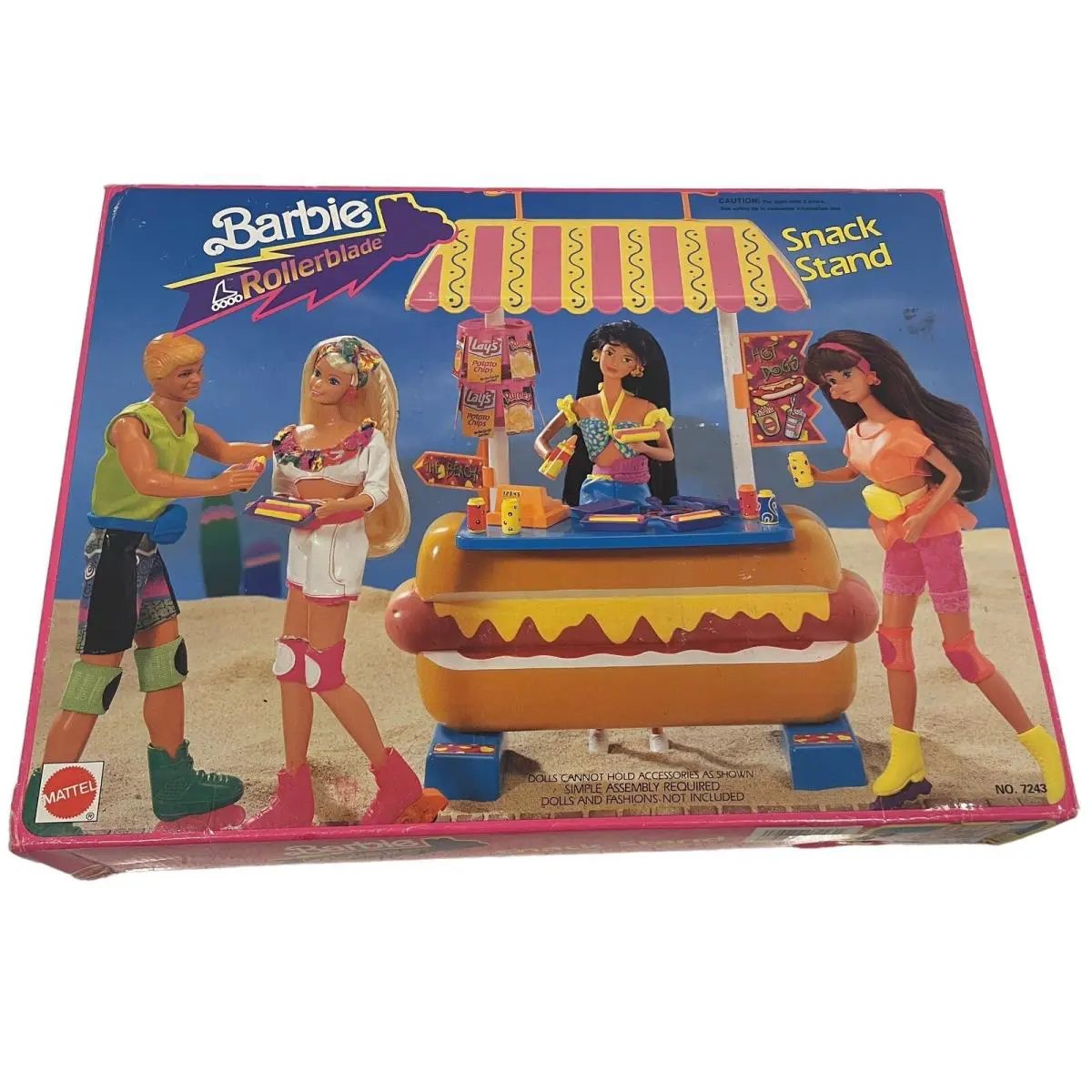 Vtg Mattel Barbie Rollerblade Snack Stand 1991 Unplayed Complete Set No. 7243