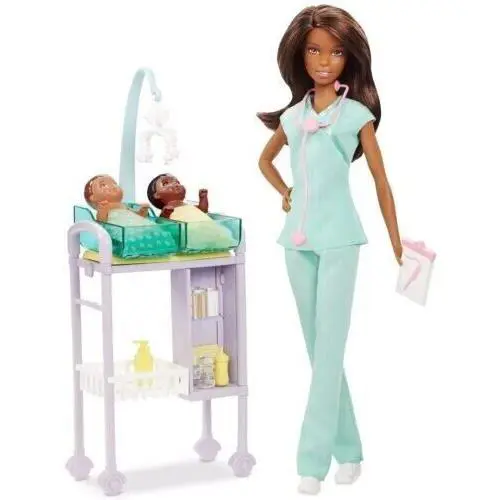 Barbie Careers Baby Doctor Role-plays Doll Play Set with Babies Accessories