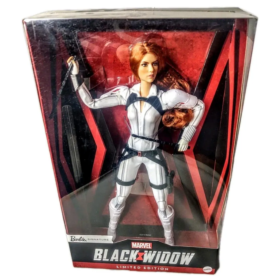 Black Widow White Outfit Marvel Mattel Barbie Signature Fashion Doll Nrfb