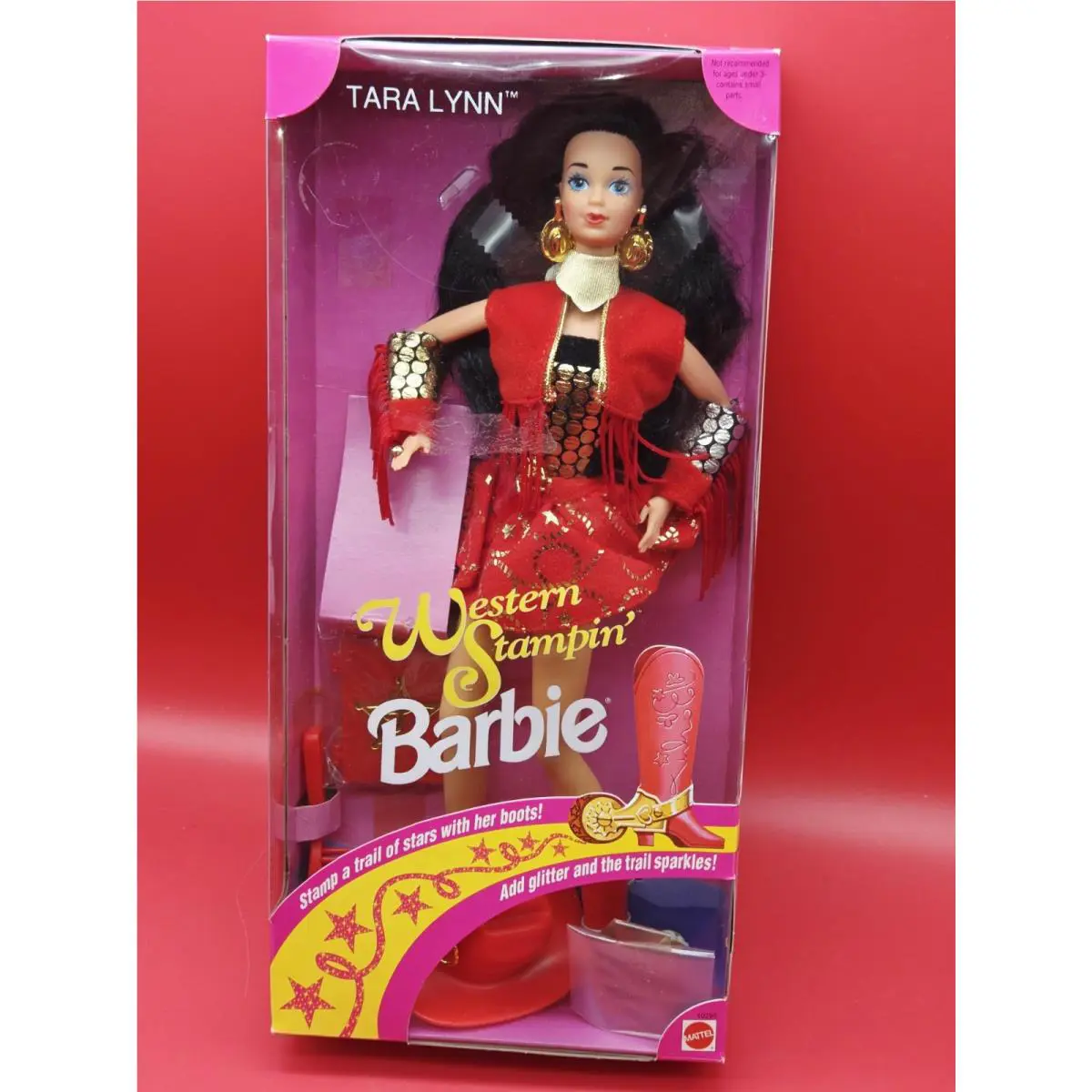 1993 Mattel Western Stampin` Barbie Tara Lynn Cowgirl 10295 Nrfb