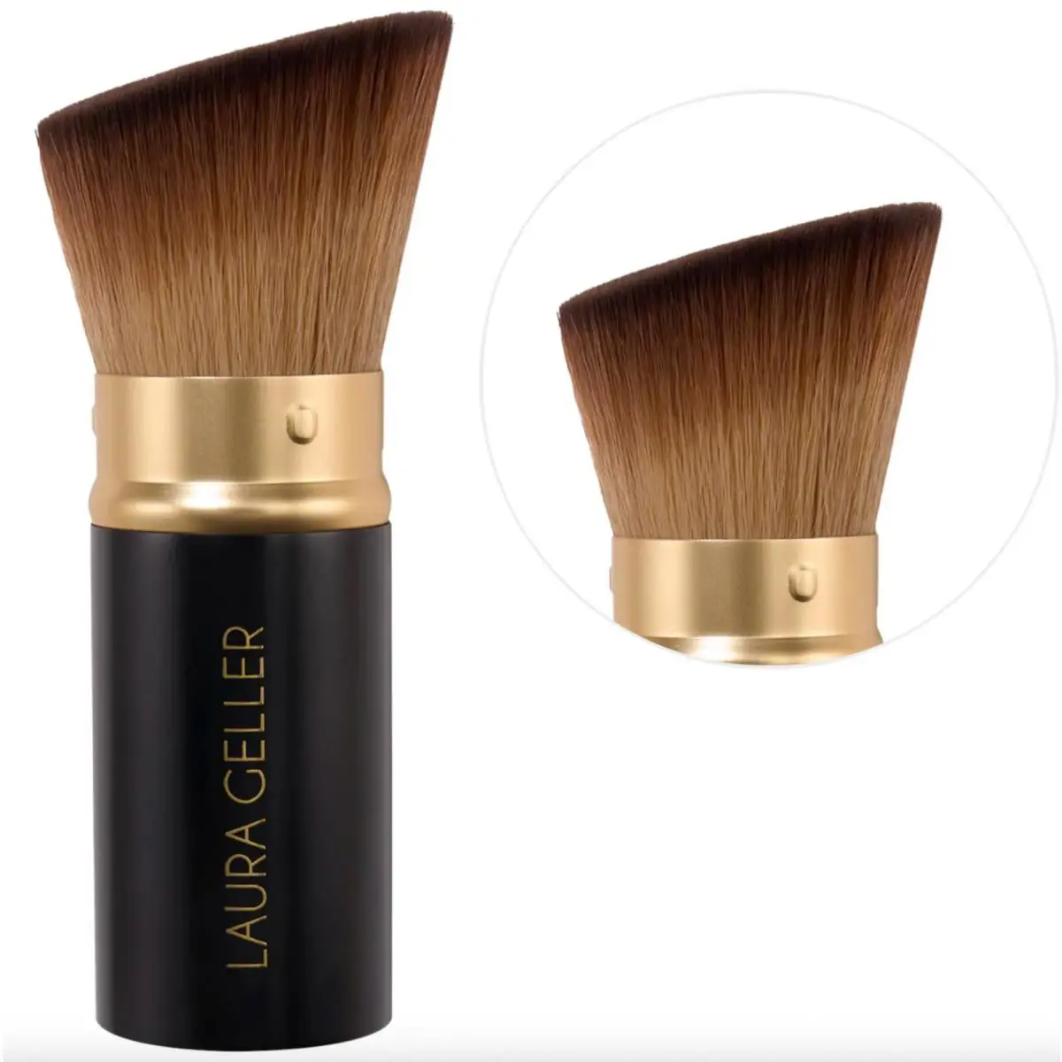 Laura Geller Angled Retractable Kabuki Brush For Smooth Precise Application