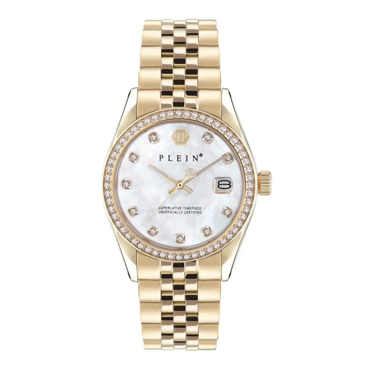 Philipp Plein Womens Gold 34mm Bracelet Fashion Watch
