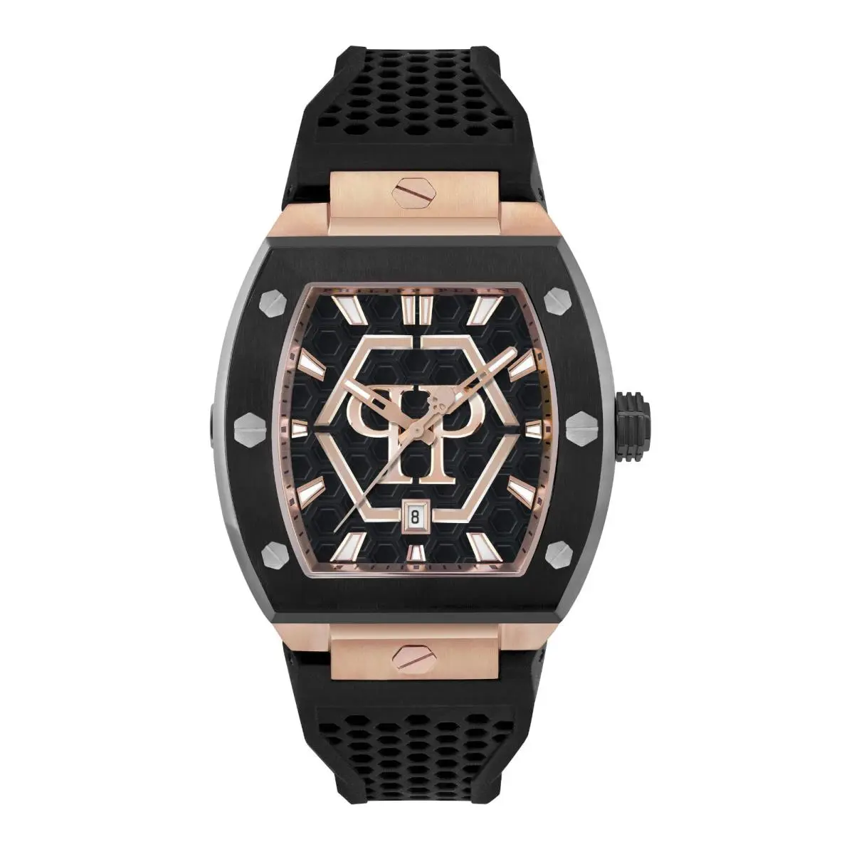 The Hexagon Phantom 44MM Black Band Watch PWPUA0124 by Philipp Plein