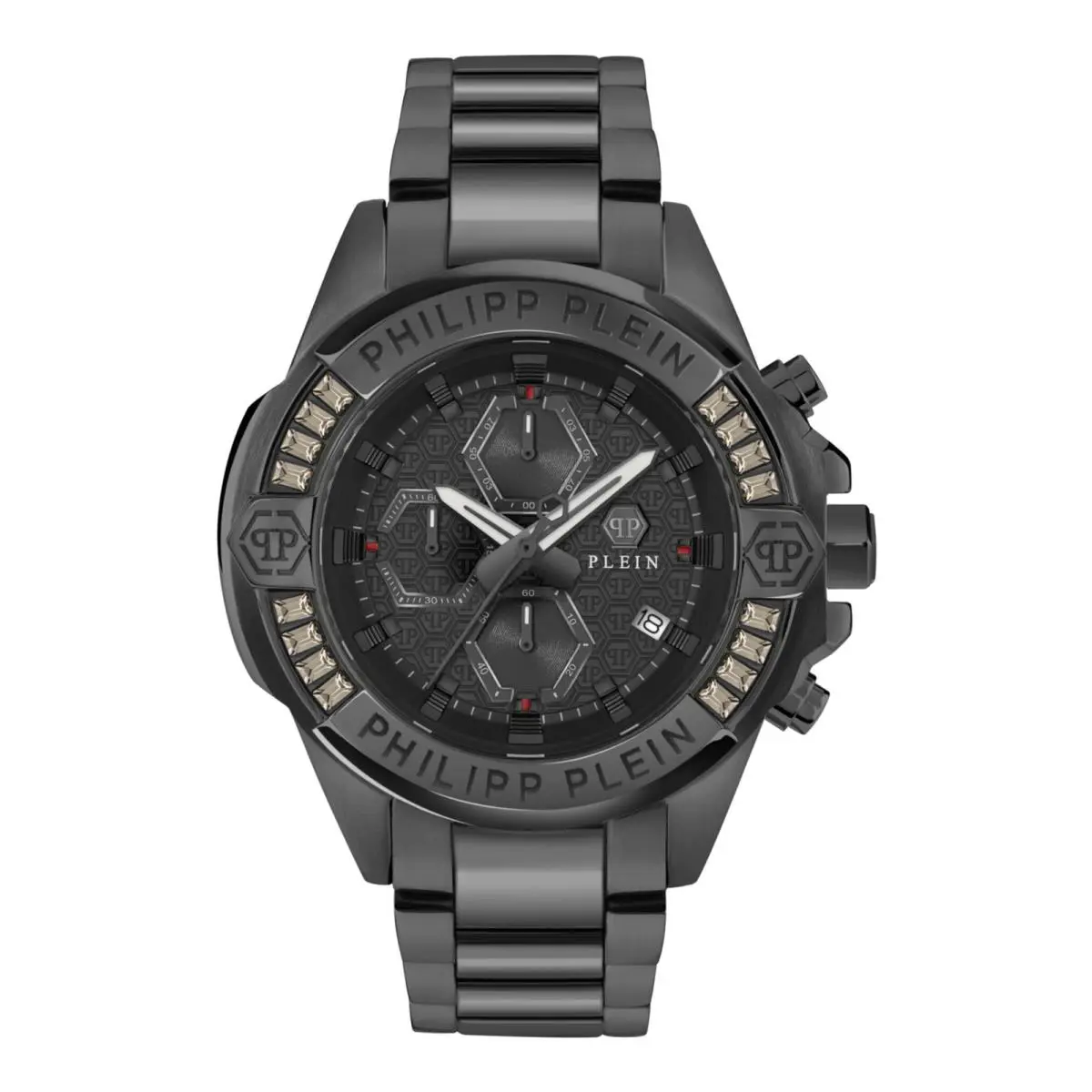 Philipp Plein Mens Black 44mm Bracelet Fashion Watch
