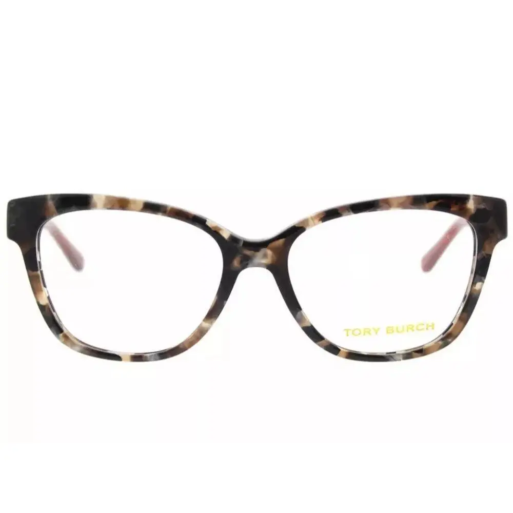 Tory Burch TY 2079 1682 Pearl Brown Tort Plastic Square Eyeglasses 53mm