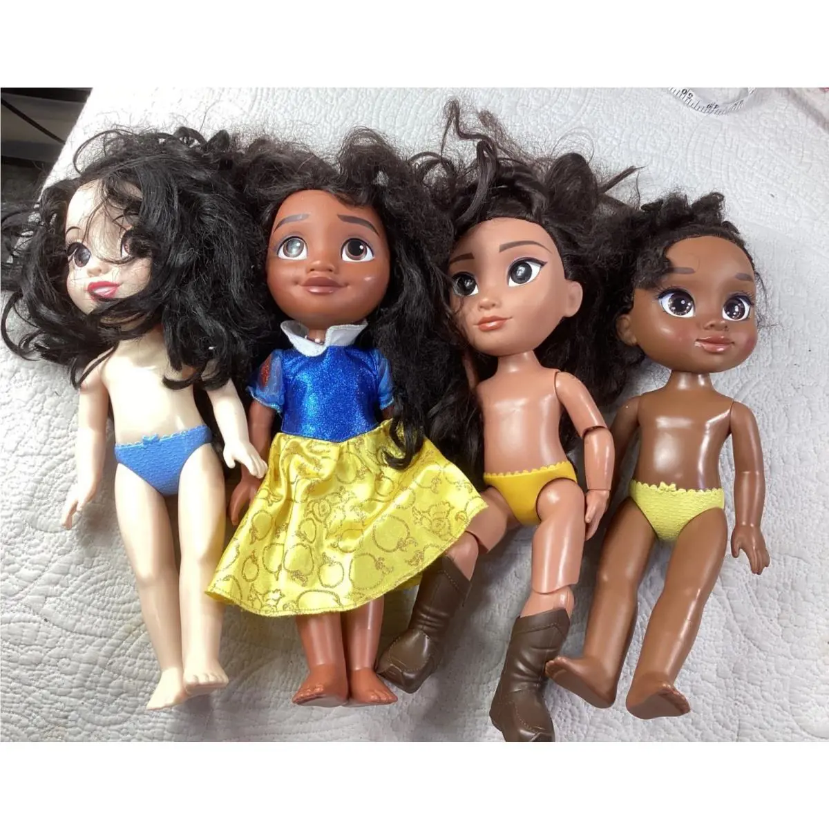 Set Of 4 Disney Princess Dolls African American Latina Caucasian