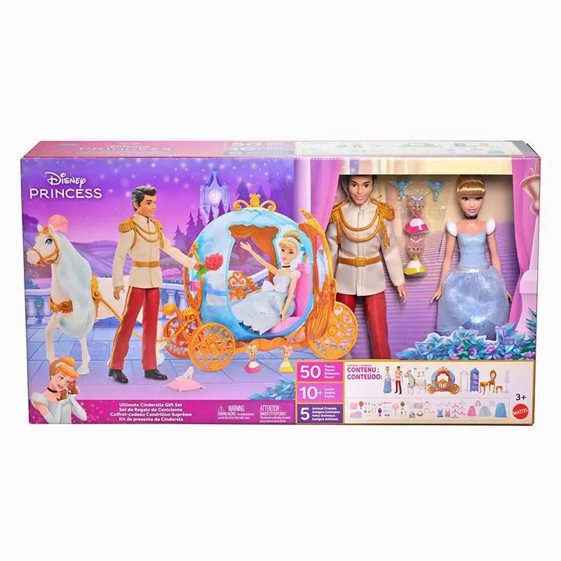 Disney Princess Cinderella Gift Set Carriage Horse Doll Playset Toys For Girls