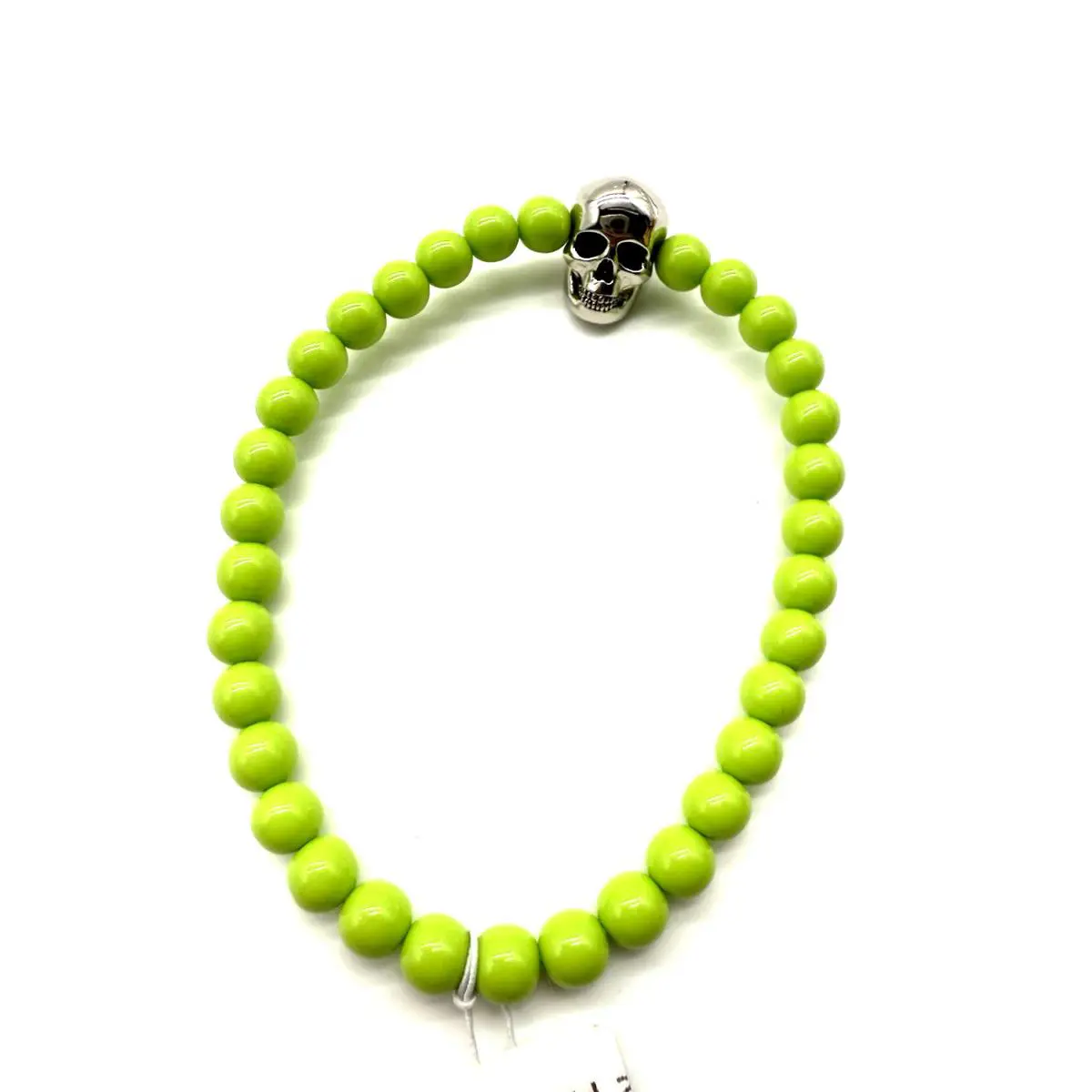 Alexander Mcqueen Skull Beaded Stretch Bracelet