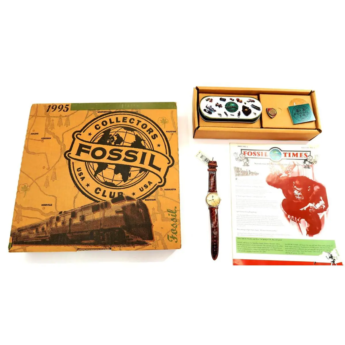 1995 Collectors Club Watch Limited Edition 279 / 5000 Vintage Works by Fossil