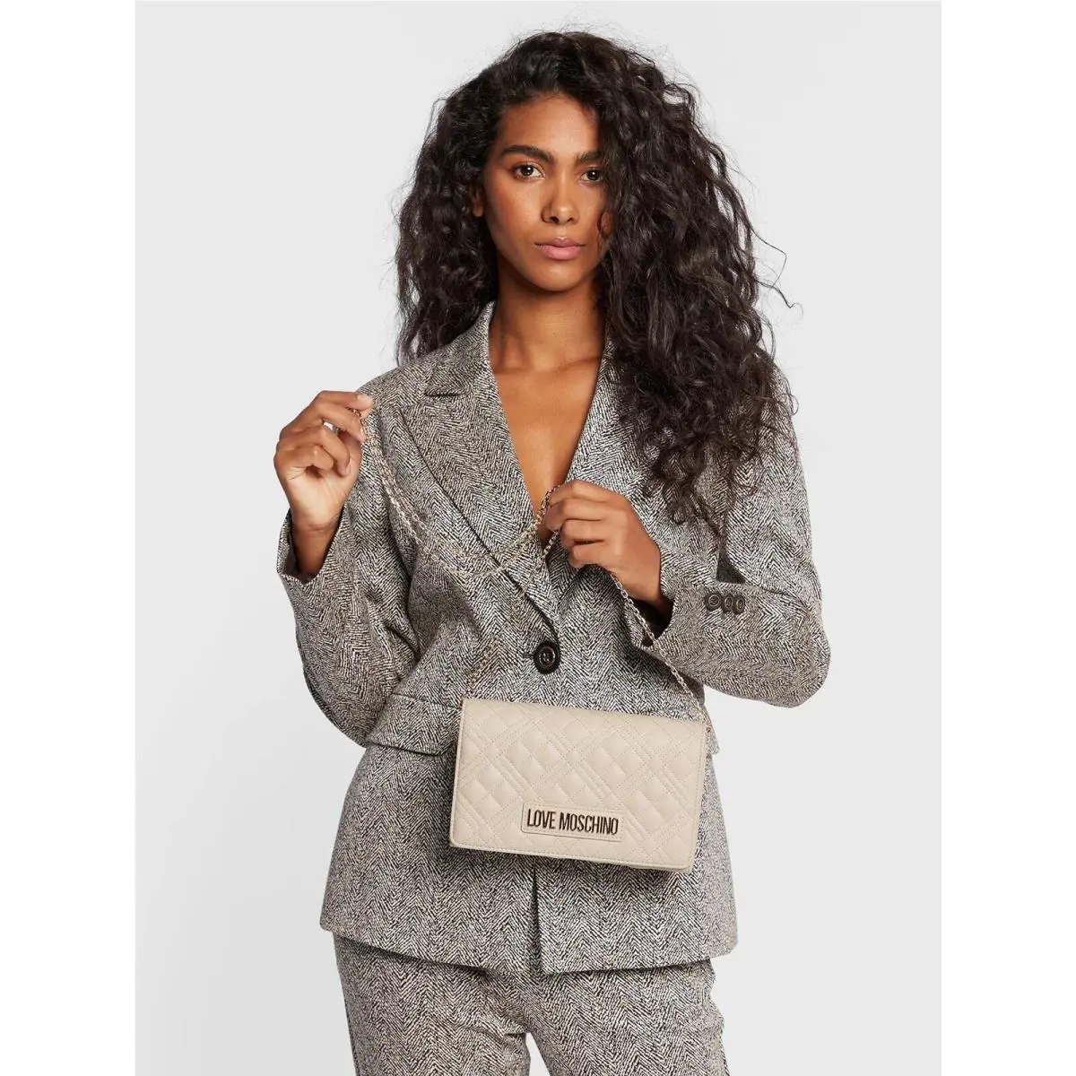 Love Moschino Women`s Bag Ivory Borsa Quilted PU Avorio JC4079PP1FLA0110