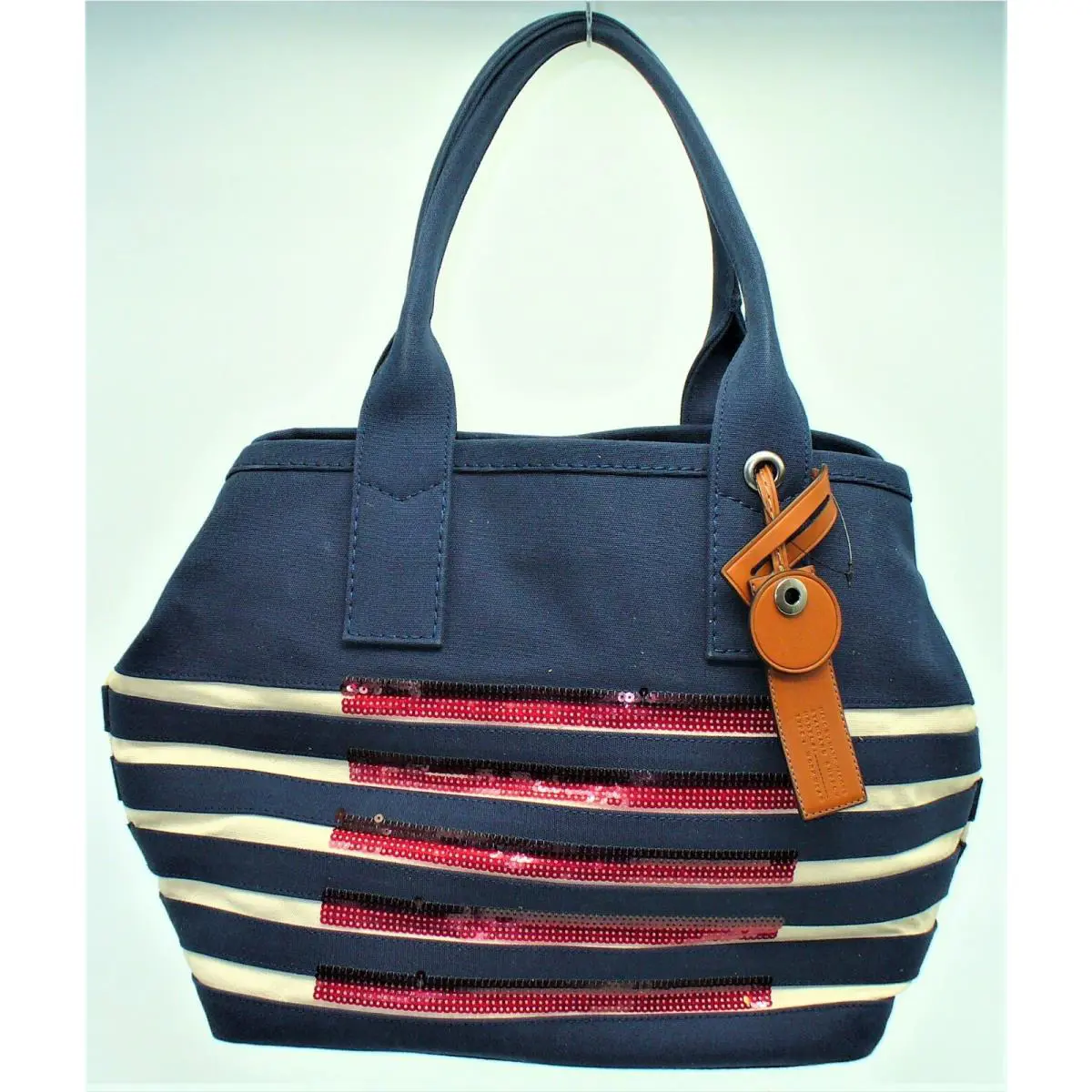 Marc Jacobs Tropez Tote Handbag Purse Shoulder Canvas Red White Blue Womens