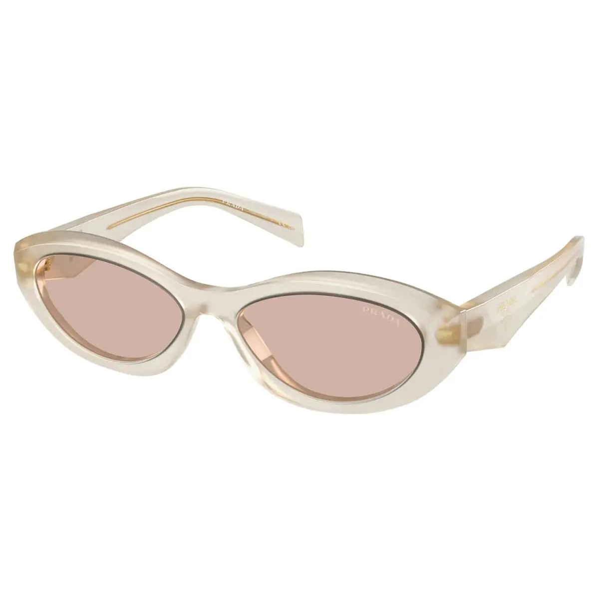 Prada PR 26ZS 12V4I2 Sunglasses Opal Milk Frame Light Brown Lenses 55mm