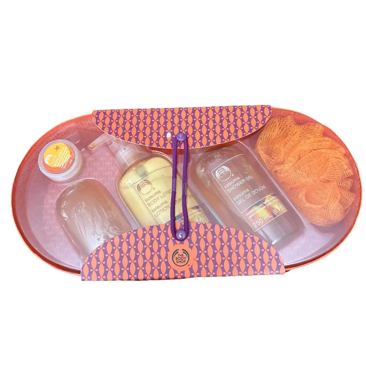 The Body Shop Satsuma Shower Gel Body Lotion Bar Soap Lip Balm Body Buffer