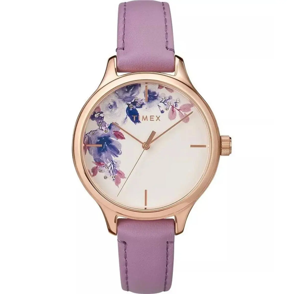 Women`s Watch Crystal Bloom Quartz Beige with Flower Dial Strap TW2T78300 by Timex