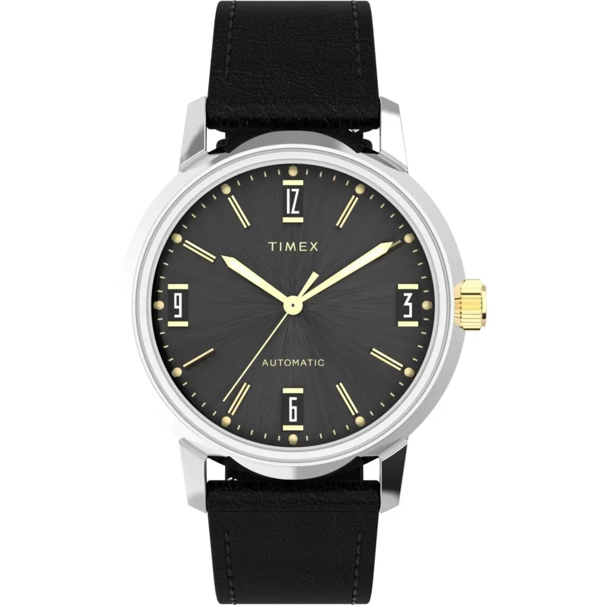 Timex Marlin Automatic 40mm Black Dial Men`s Watch TW2W33900 - Dial: Black, Band: Black