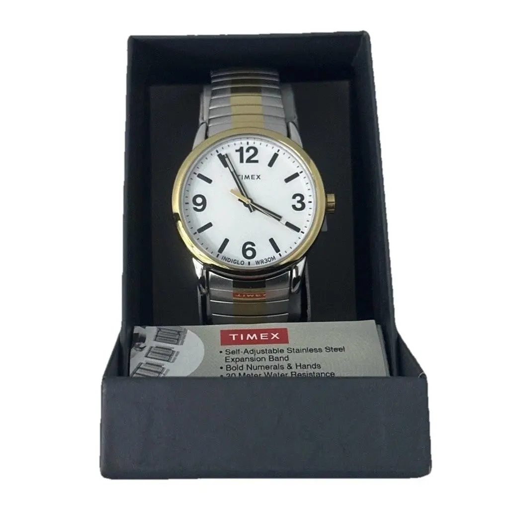 Timex TW2U98600WX Men`s 38mm Two-tone Stainless Steel Expansion Band Wristwatch - Band: Multicolor