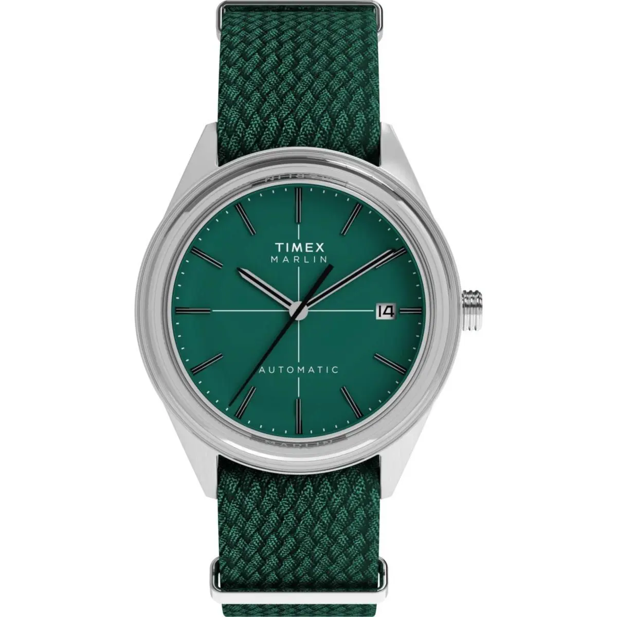 Timex Marlin Jet Green Fabric Strap Automatic Men`s Watch TW2Y24400