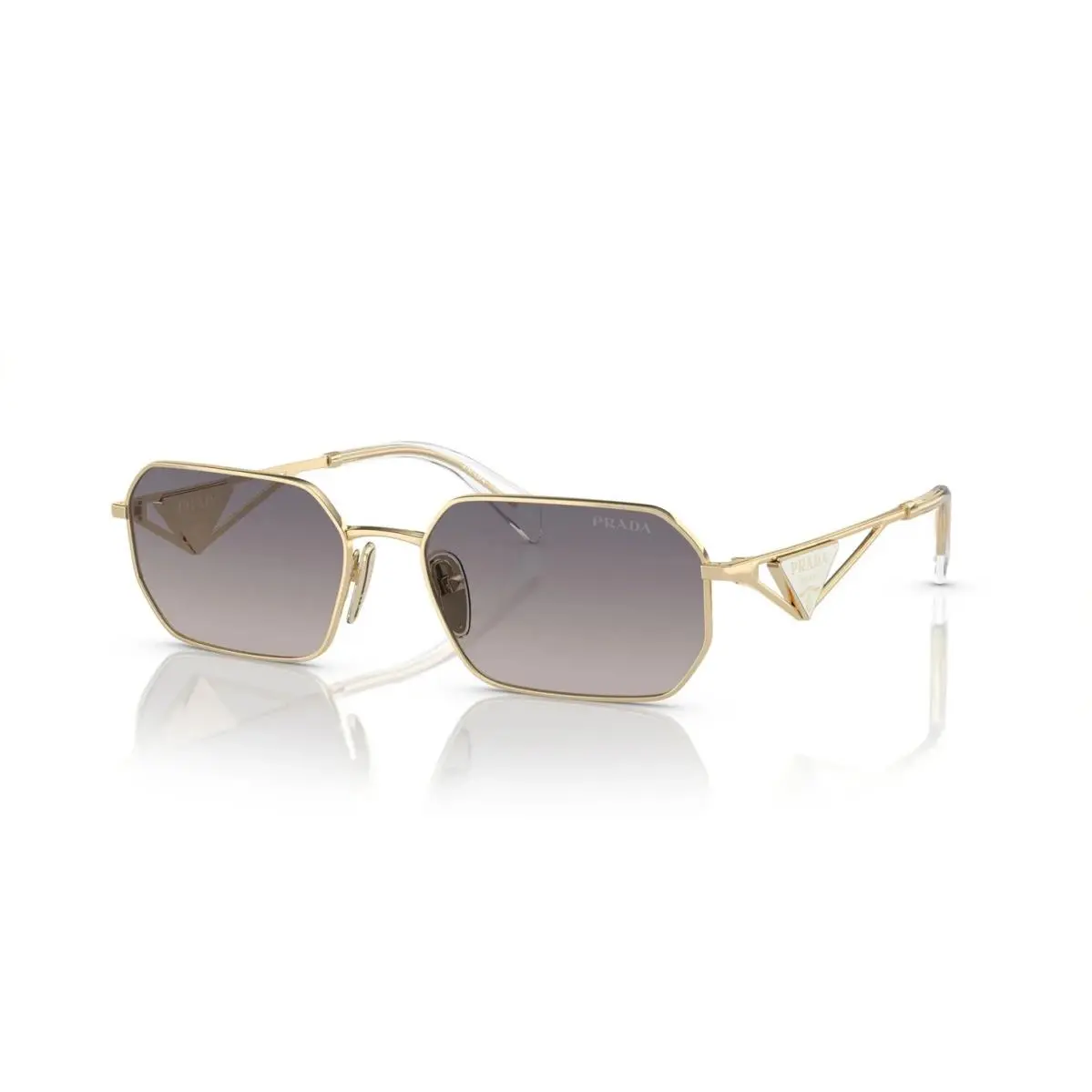Prada PR A51S ZVN30C Pale Gold Grey Gradient Women`s Sunglasses 58mm