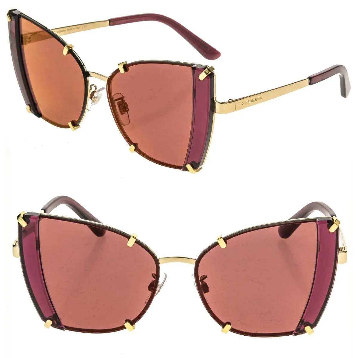 Dolce Gabbana DG2214 Griffes Gem Stones 2214 Gold Cherry Red G2U