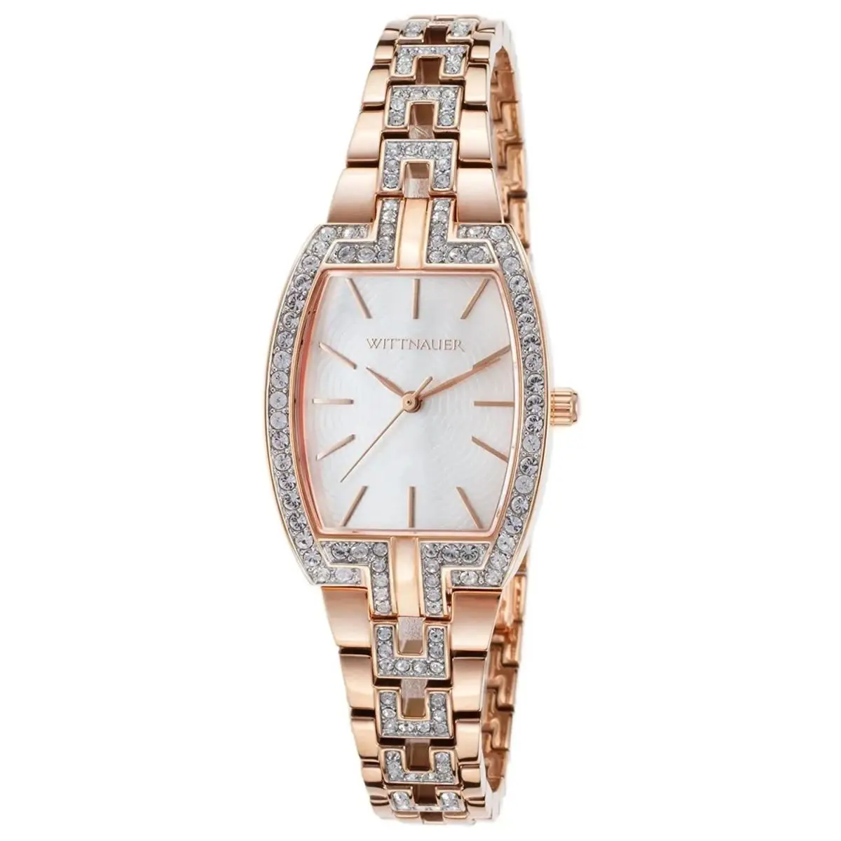 Wittnauer Women`s WN4018 Crystal Mother-of-pearl Dial Rose Gold-tone Watch