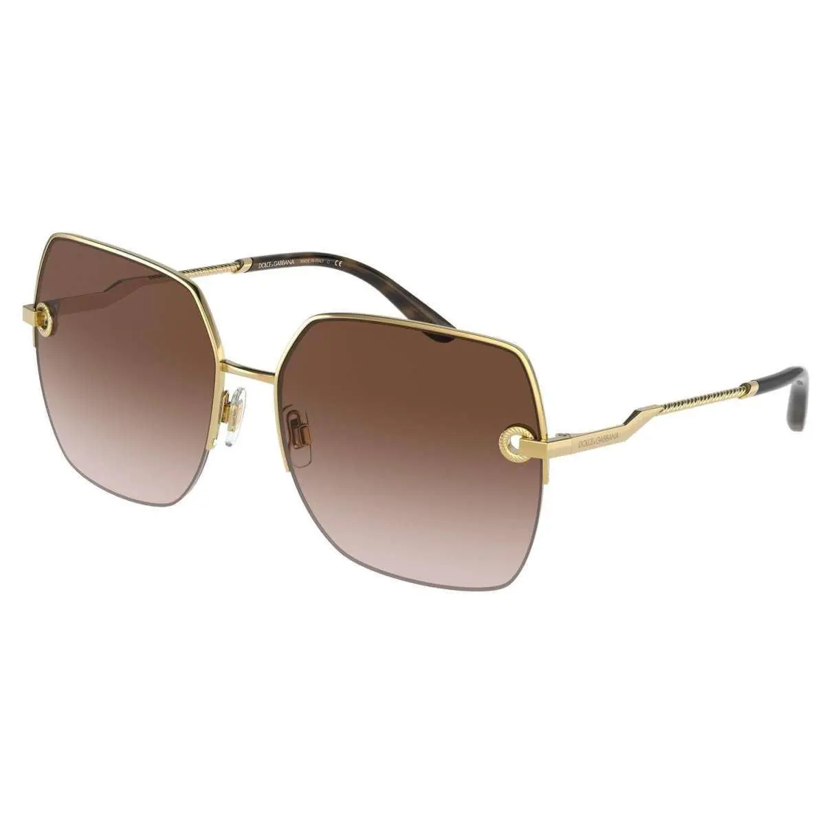 Dolce Gabbana Sunglass DG2267-02/13/3N Square Gold Brown Gradient