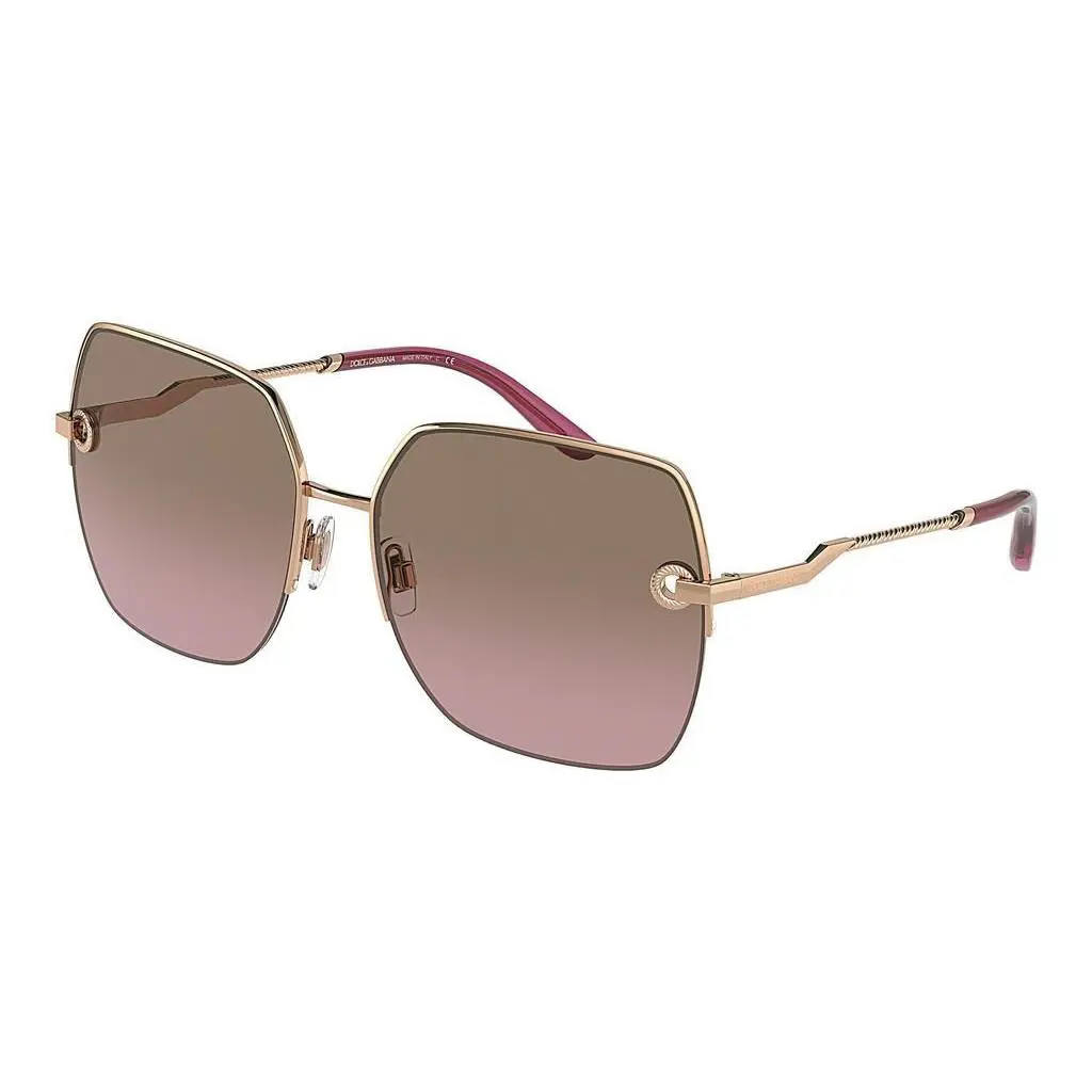 Dolce Gabbana Sunglass DG2267-129814 Square Pink Gold by Dolce & Gabbana