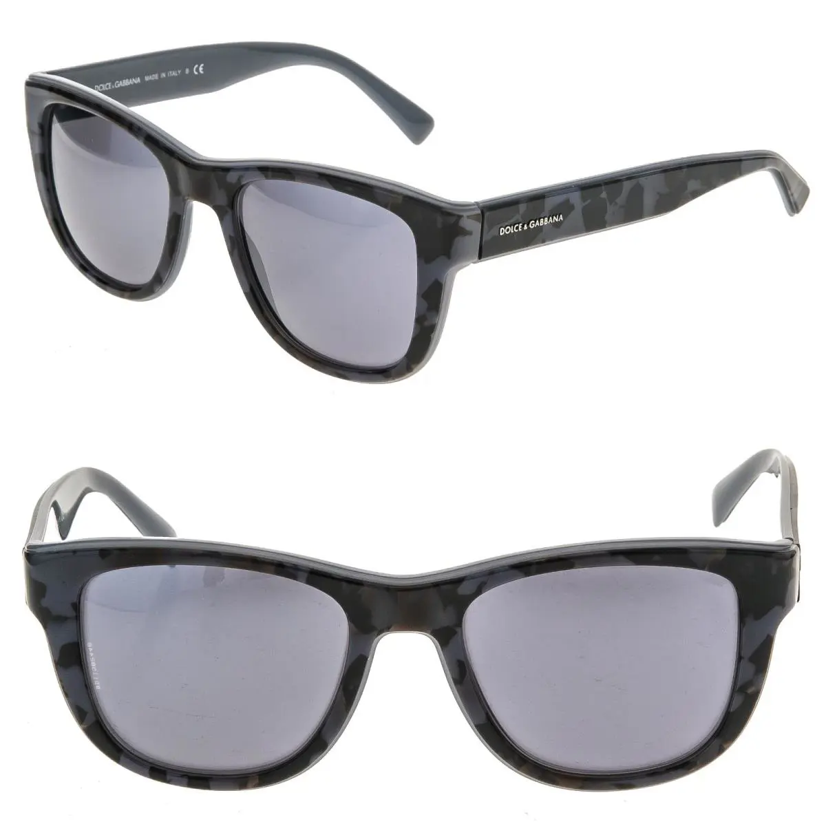 Dolce Gabbana DG4284 Bond Street 4284 Black Grey Camo Frost Mirror Sunglasses