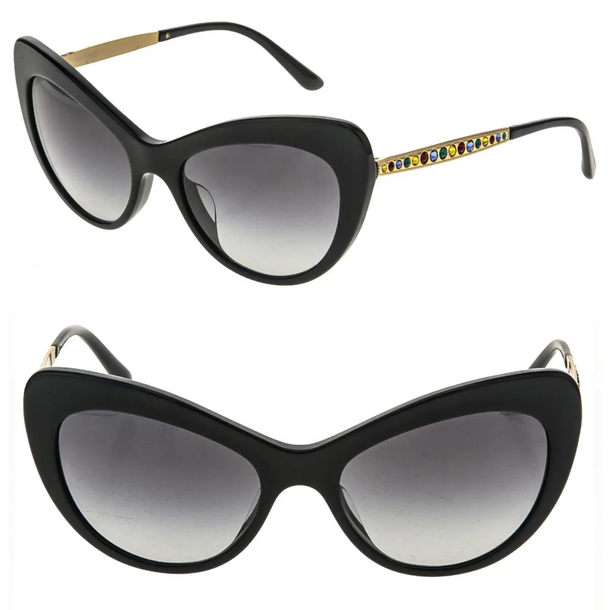 Dolce Gabbana DG4307BS Mambo Capri Jewel 4307 Black Rainbow Crystal Sunglasses