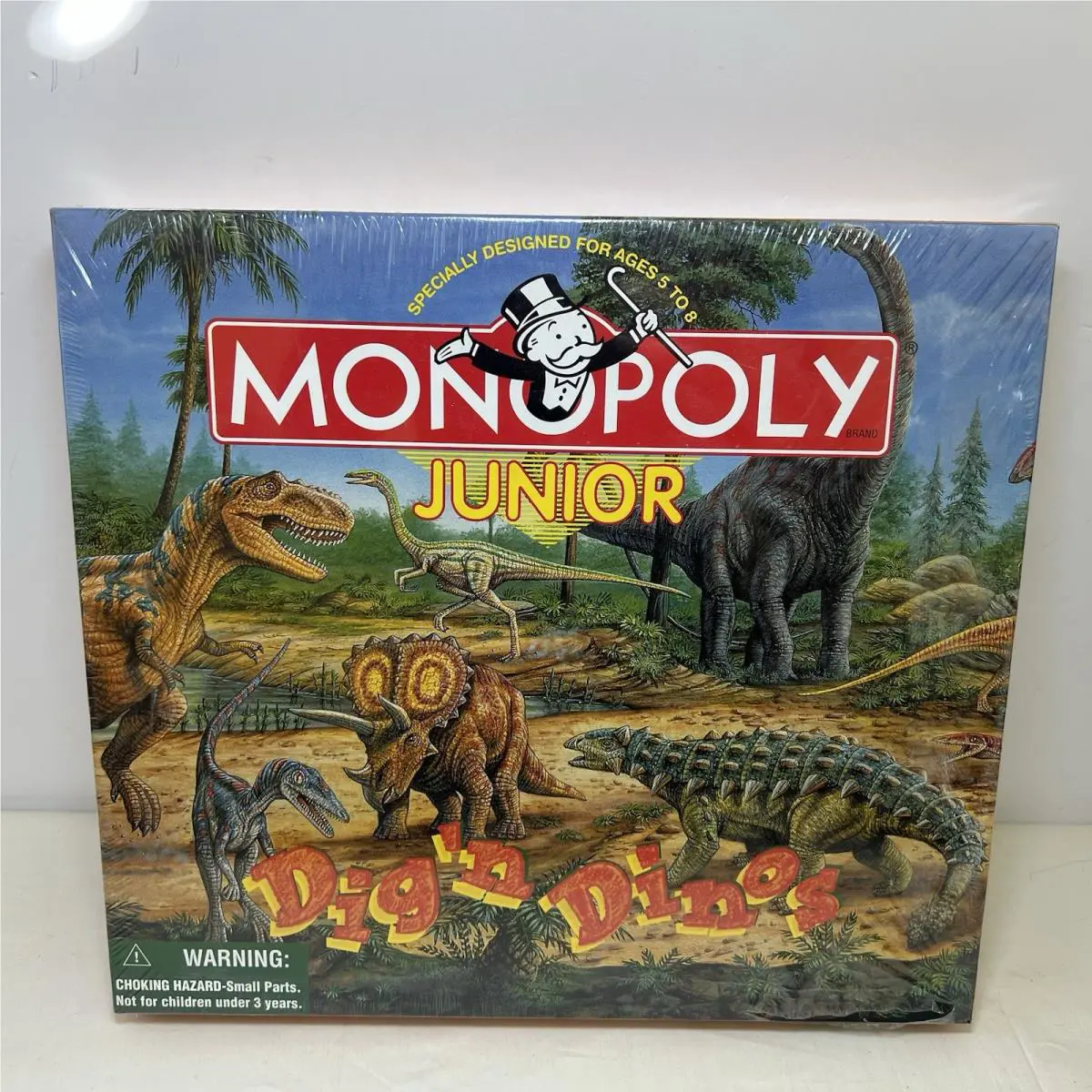 Vintage 1998 Monopoly Junior Jr Dig`n Dinos Dinosaur Board Game Complete