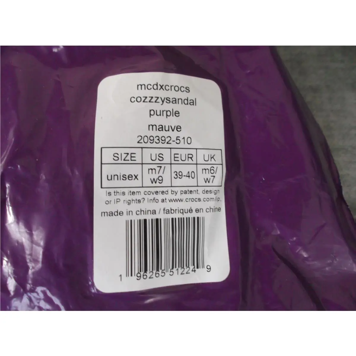 Crocs shoes - Crocs Grimace Cozzy - Grimace Cozzy - Purple (UPC: 196265512256) 1