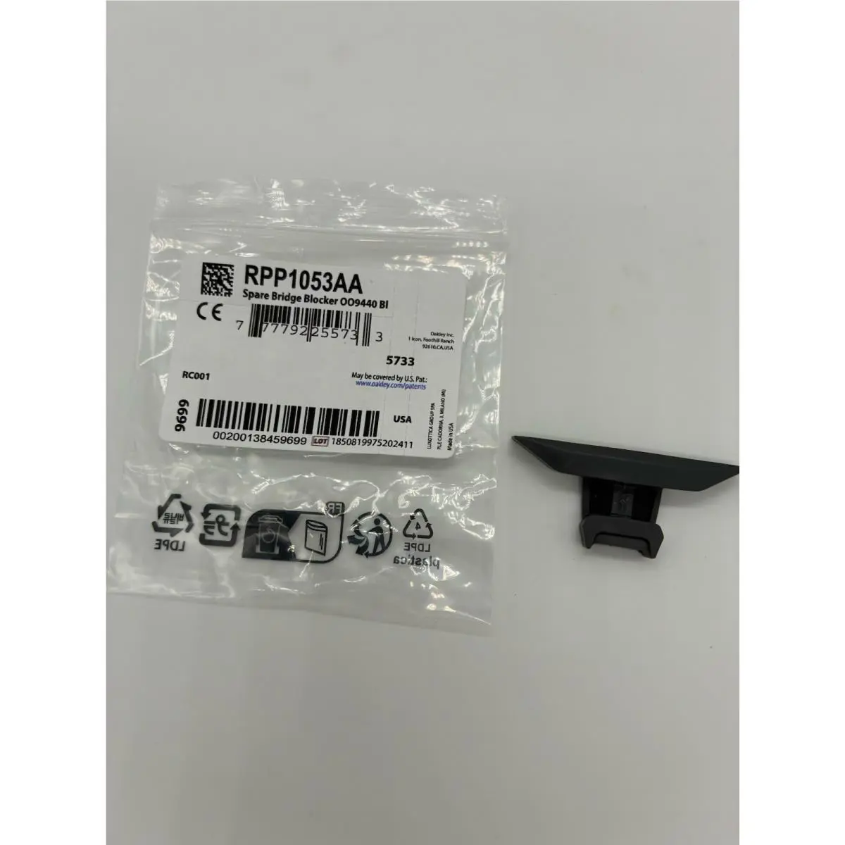Oakley Center Shield Bridge Blocker For Clifden OO9440 Oem Slate