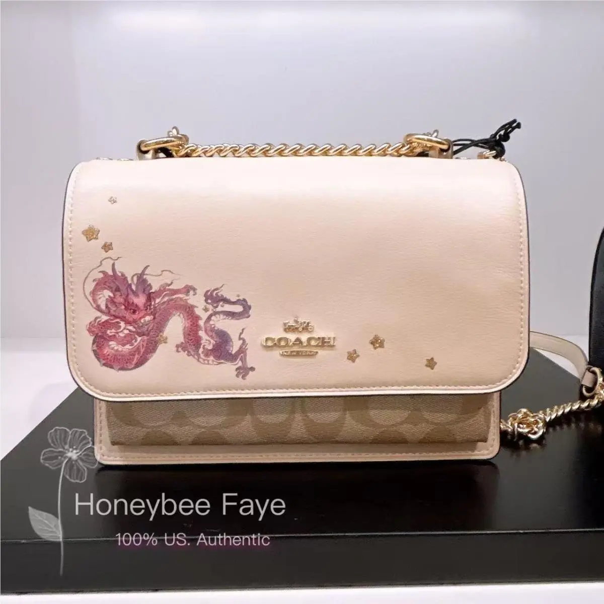 Coach Year Klare Crossbody Bag with Signature Canvas and Dragon CQ189