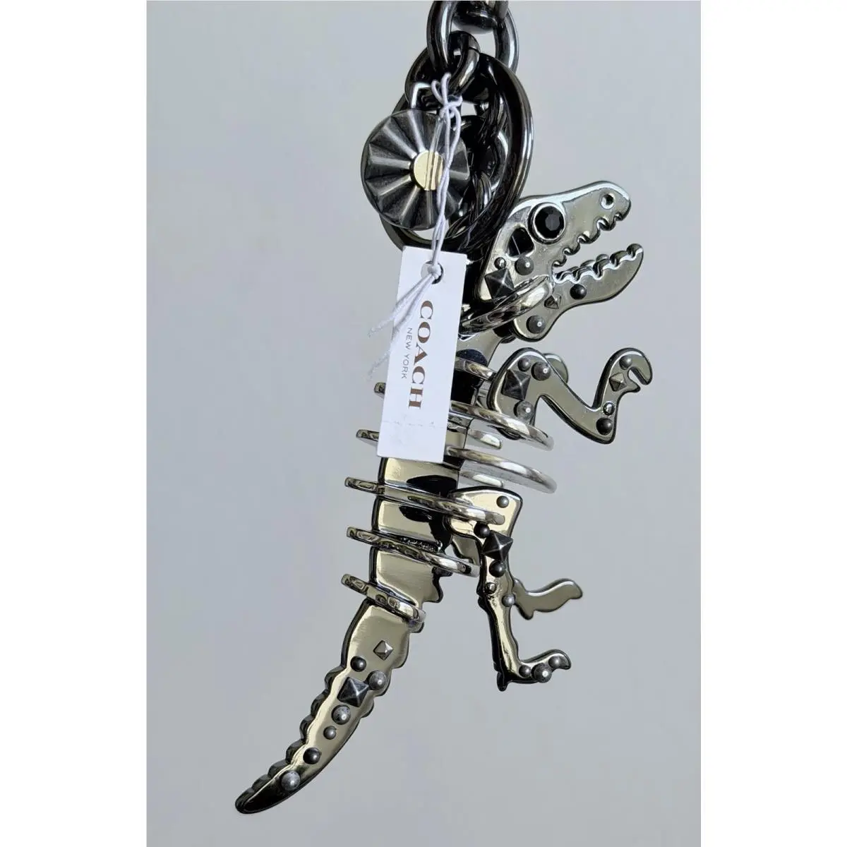 Rivets Pyramid Studs Rexy Bag Charm Gunmetal Silver 59732 Rare by Coach