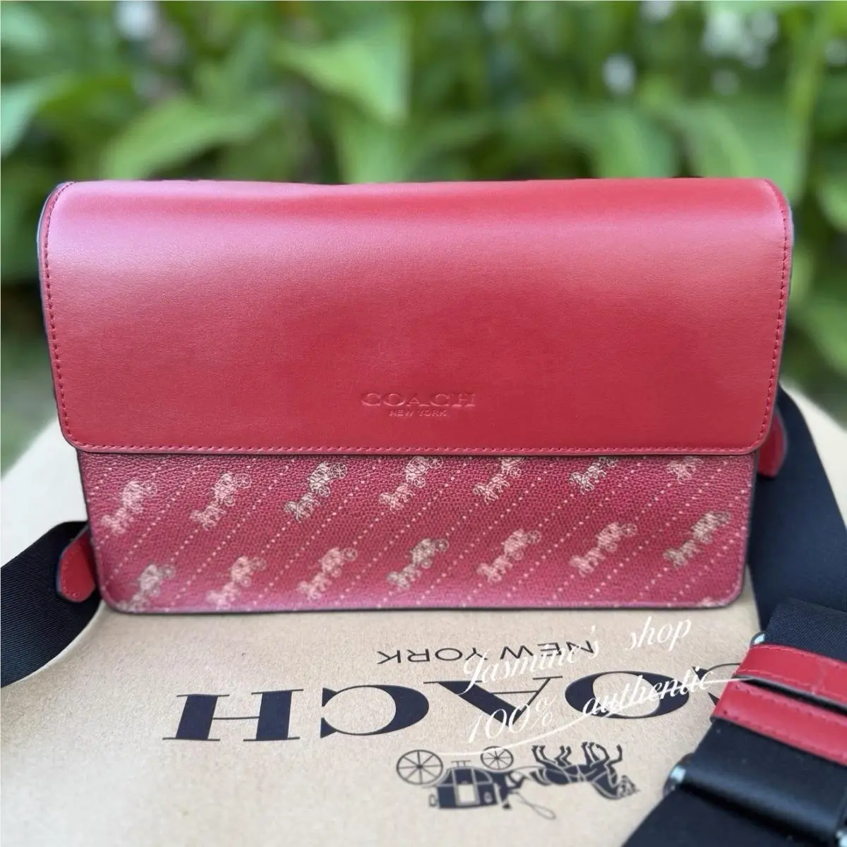 Coach Turner Flap Crossbody with Horse and Carriage Dot Print c6585