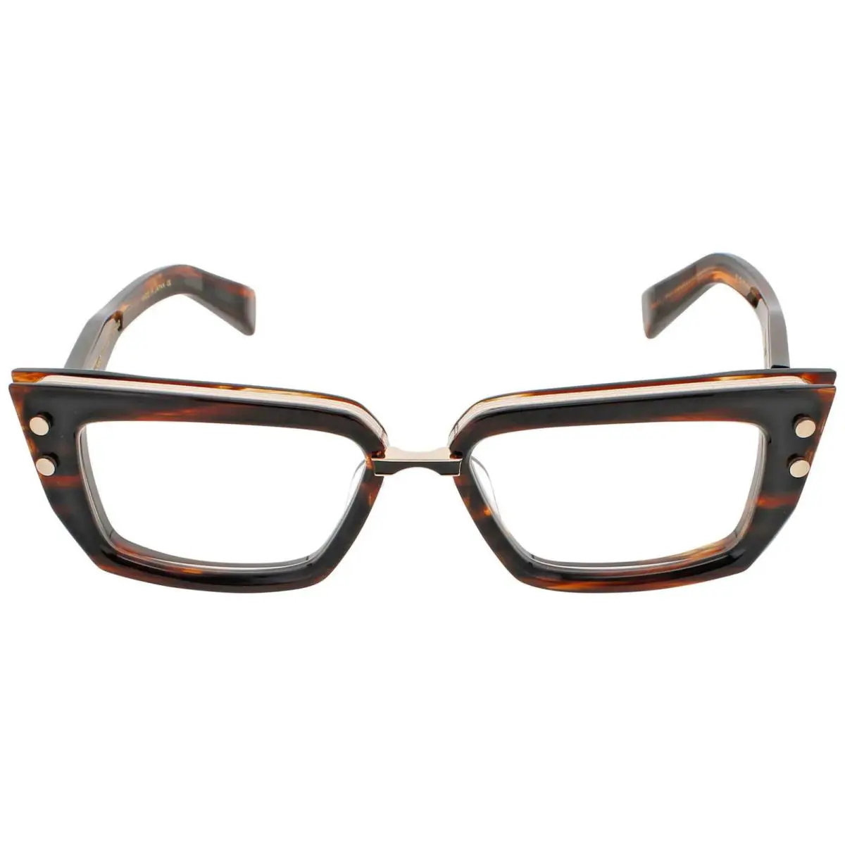 MADAME-BPX-134B Eyeglasses Women Brown Swirl Frame Clear Lens 51-16-145 by Balmain