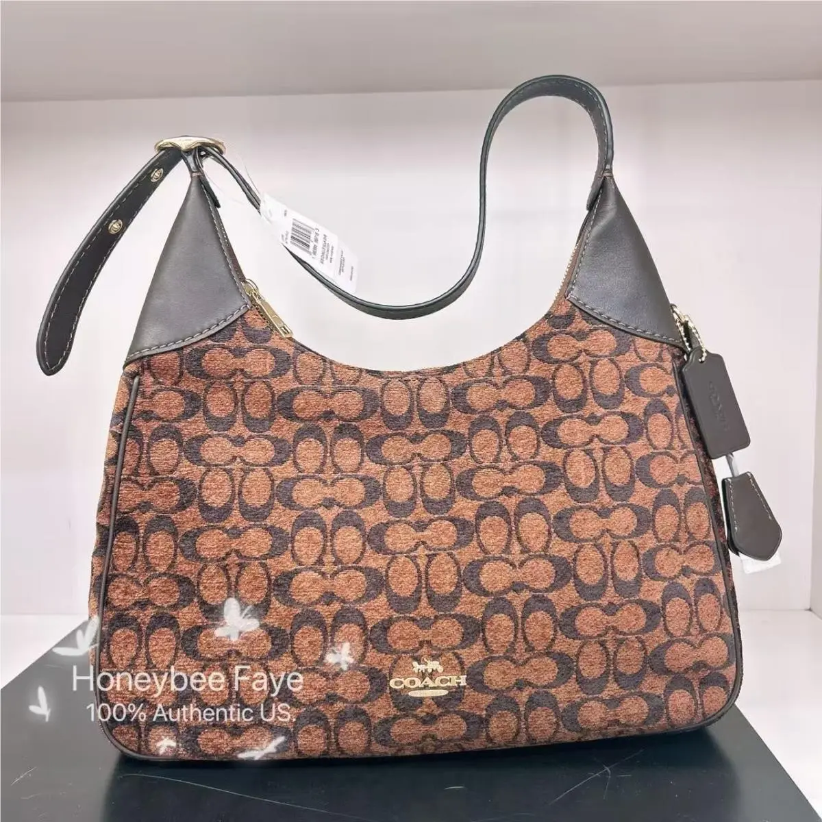 Coach CCE49 Ella Shoulder Bag In Signature Chenille Truffle