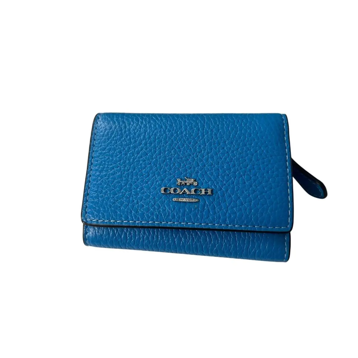 Coach Micro Wallet Electric Blue with Silver-toned Hardware